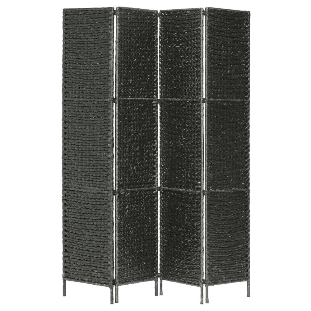 Produktbild för Rumsavdelare 4-paneler vattenhyacint 154x160 cm svart