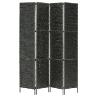 Produktbild för Rumsavdelare 4-paneler vattenhyacint 154x160 cm svart