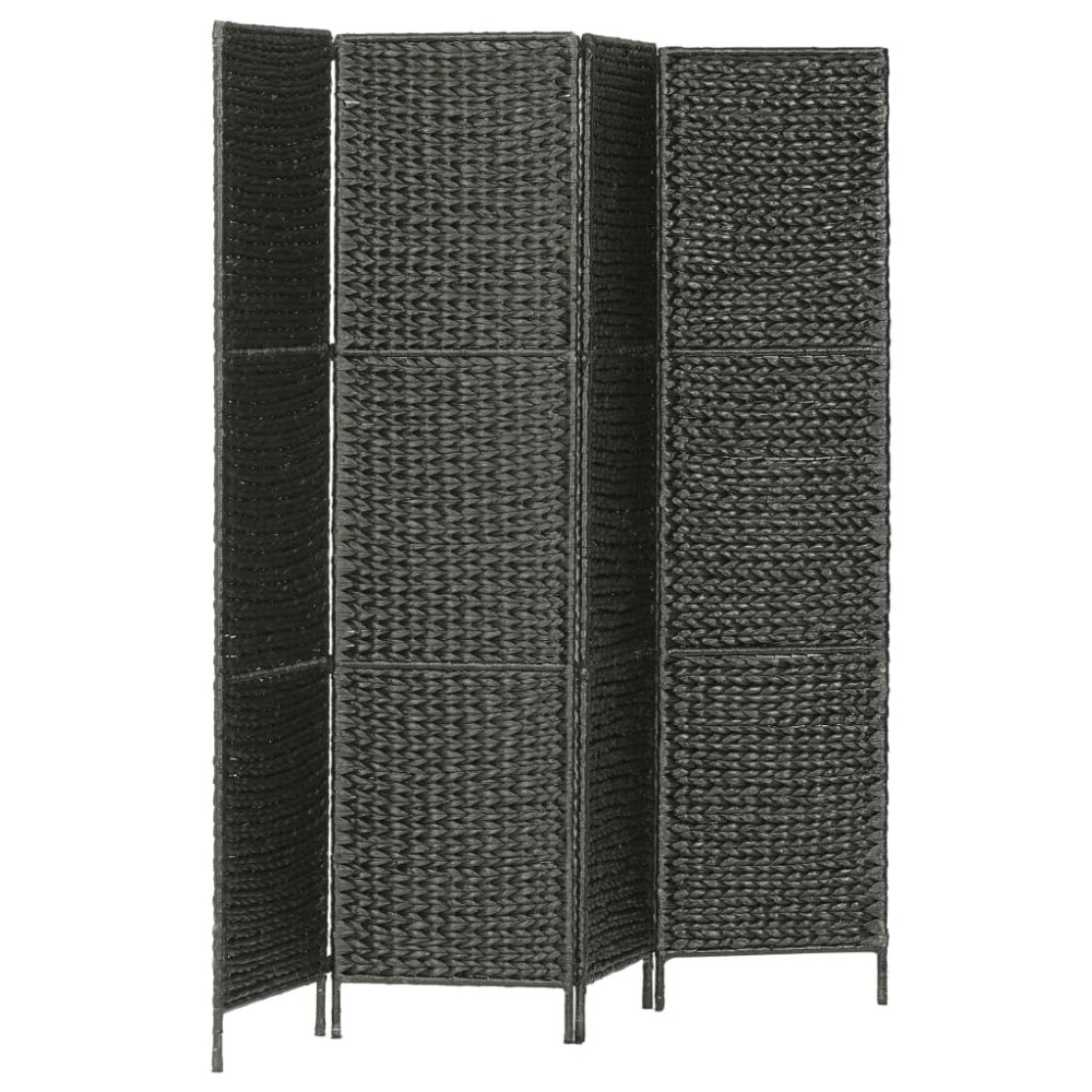 Produktbild för Rumsavdelare 4-paneler vattenhyacint 154x160 cm svart