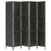 Miniatyr av produktbild för Rumsavdelare 5 paneler vattenhyacint 193x160 cm svart