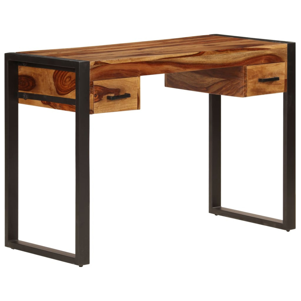 Produktbild för Skrivbord med 2 lådor 110x50x77 cm massivt sheshamträ