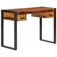 Produktbild för Skrivbord med 2 lådor 110x50x77 cm massivt sheshamträ