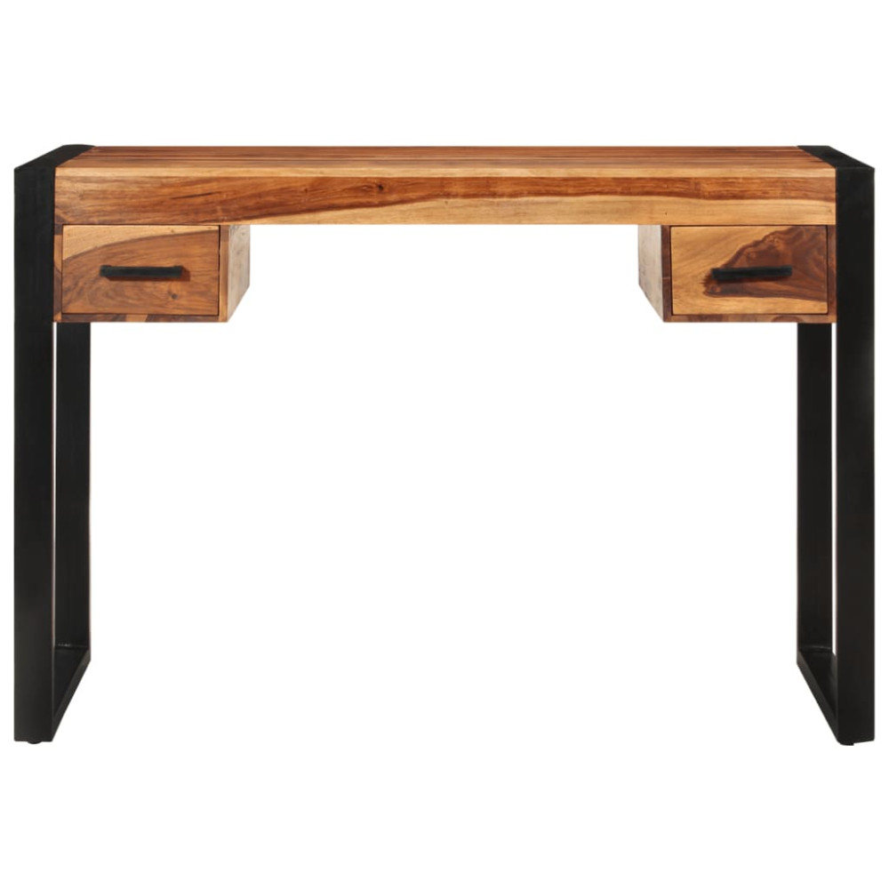 Produktbild för Skrivbord med 2 lådor 110x50x77 cm massivt sheshamträ