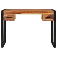 Produktbild för Skrivbord med 2 lådor 110x50x77 cm massivt sheshamträ