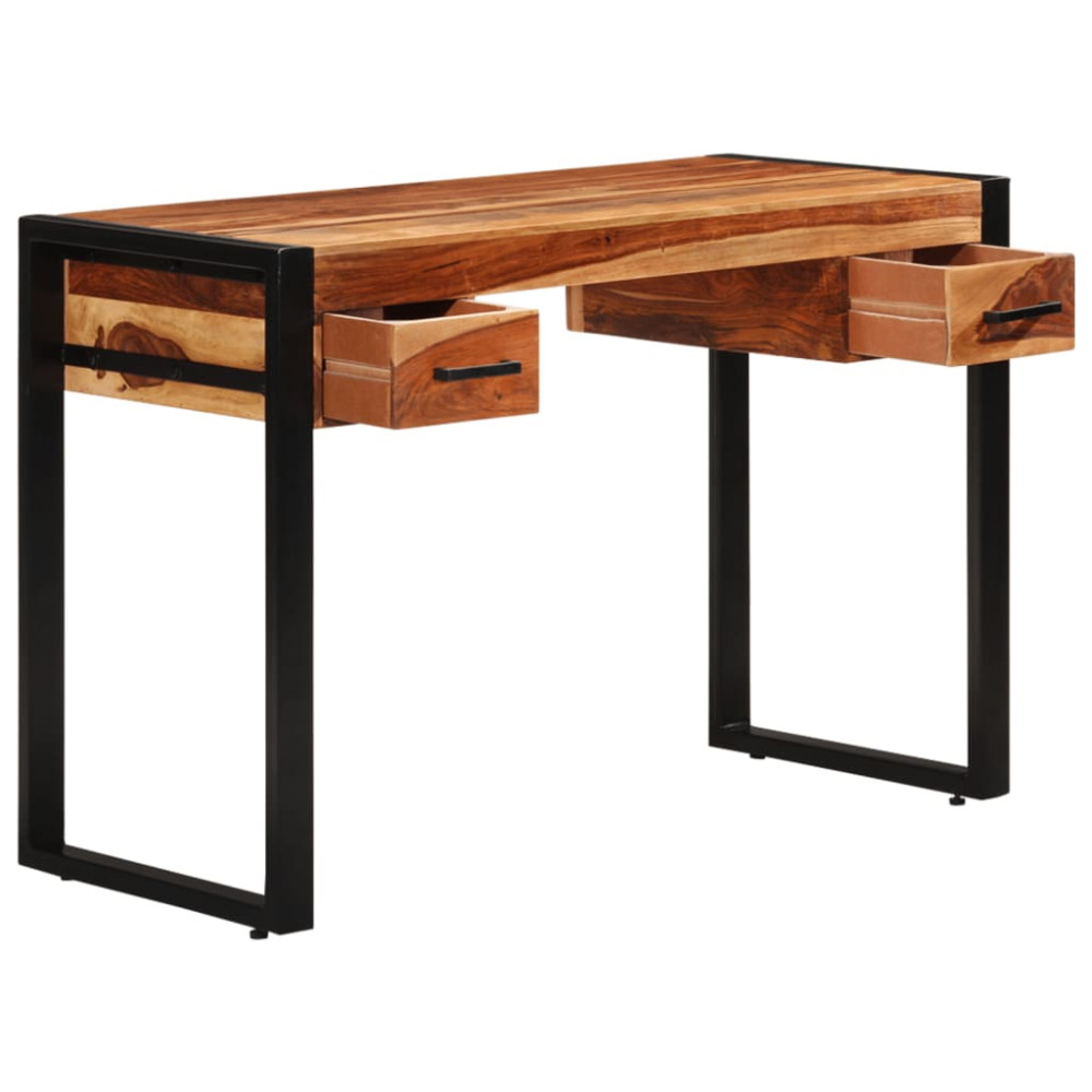 Produktbild för Skrivbord med 2 lådor 110x50x77 cm massivt sheshamträ