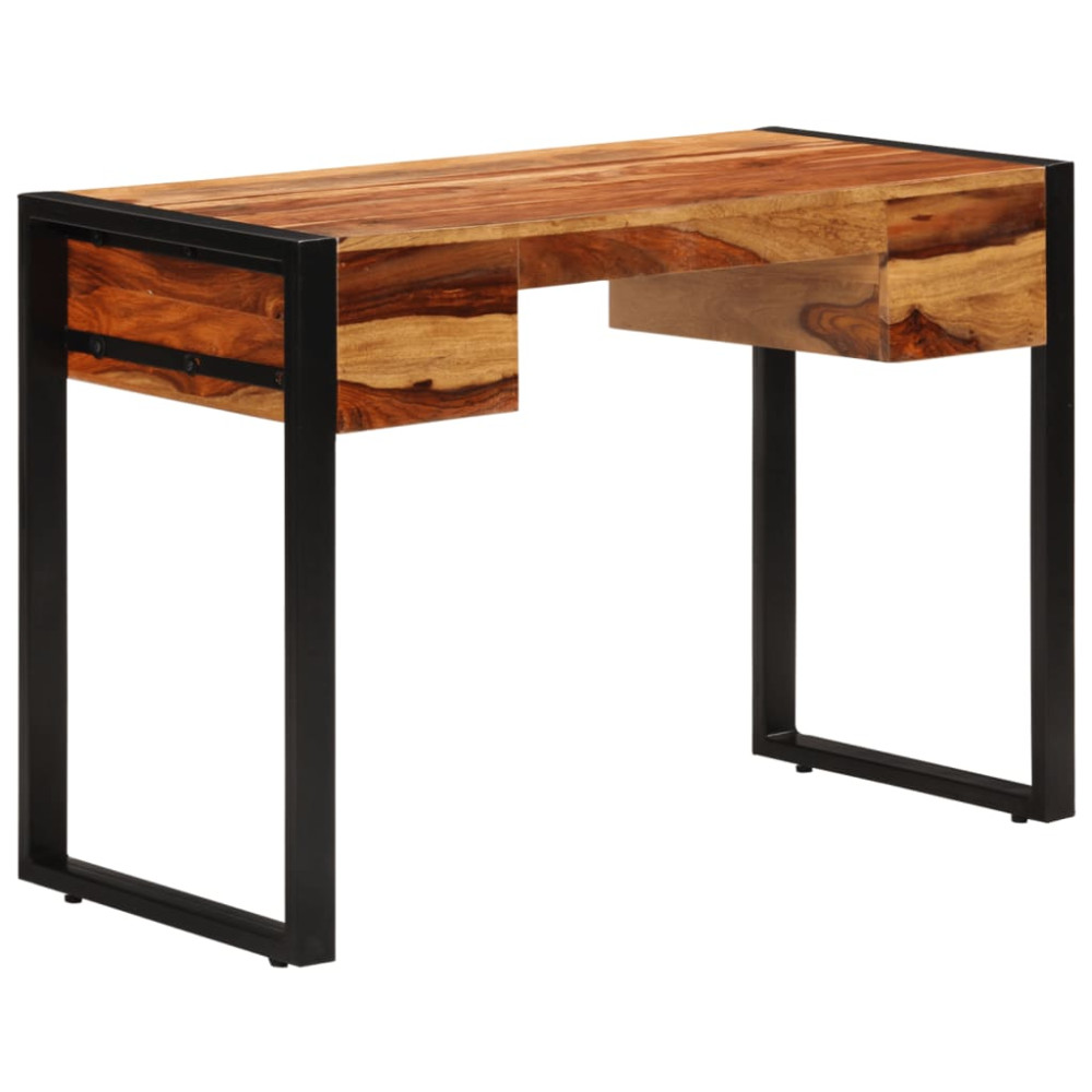 Produktbild för Skrivbord med 2 lådor 110x50x77 cm massivt sheshamträ