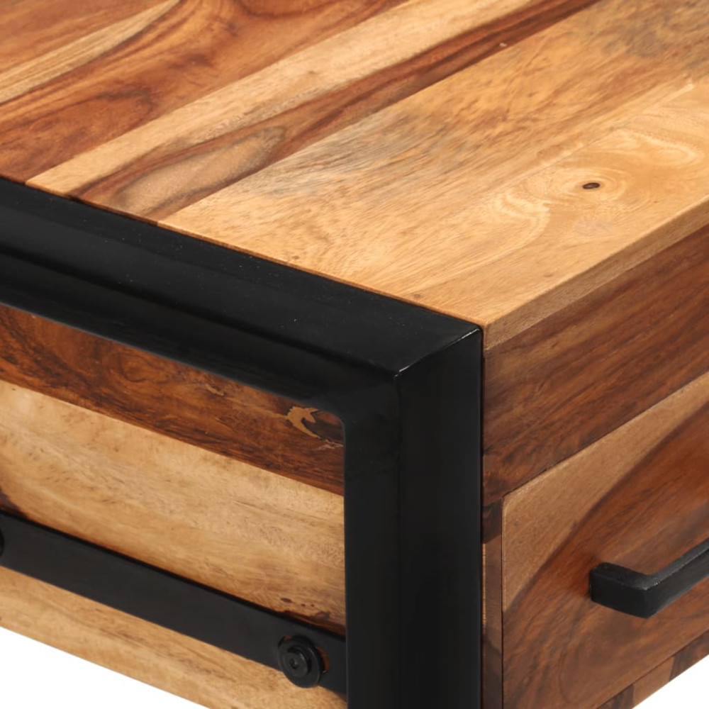 Produktbild för Skrivbord med 2 lådor 110x50x77 cm massivt sheshamträ