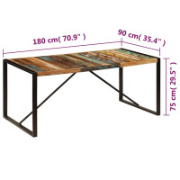 Produktbild för Matbord 180x90x75 cm massivt återvunnet trä