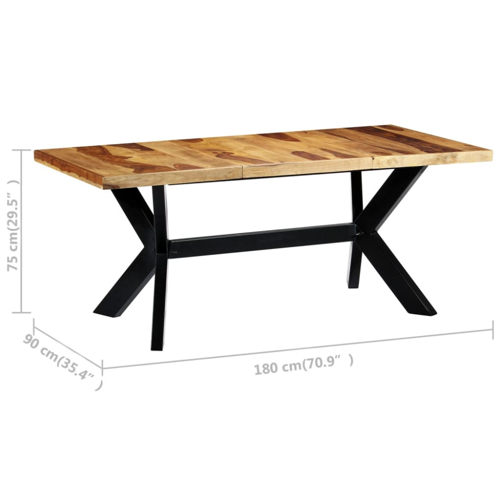 Produktbild för Matbord 180x90x75 cm massivt sheshamträ