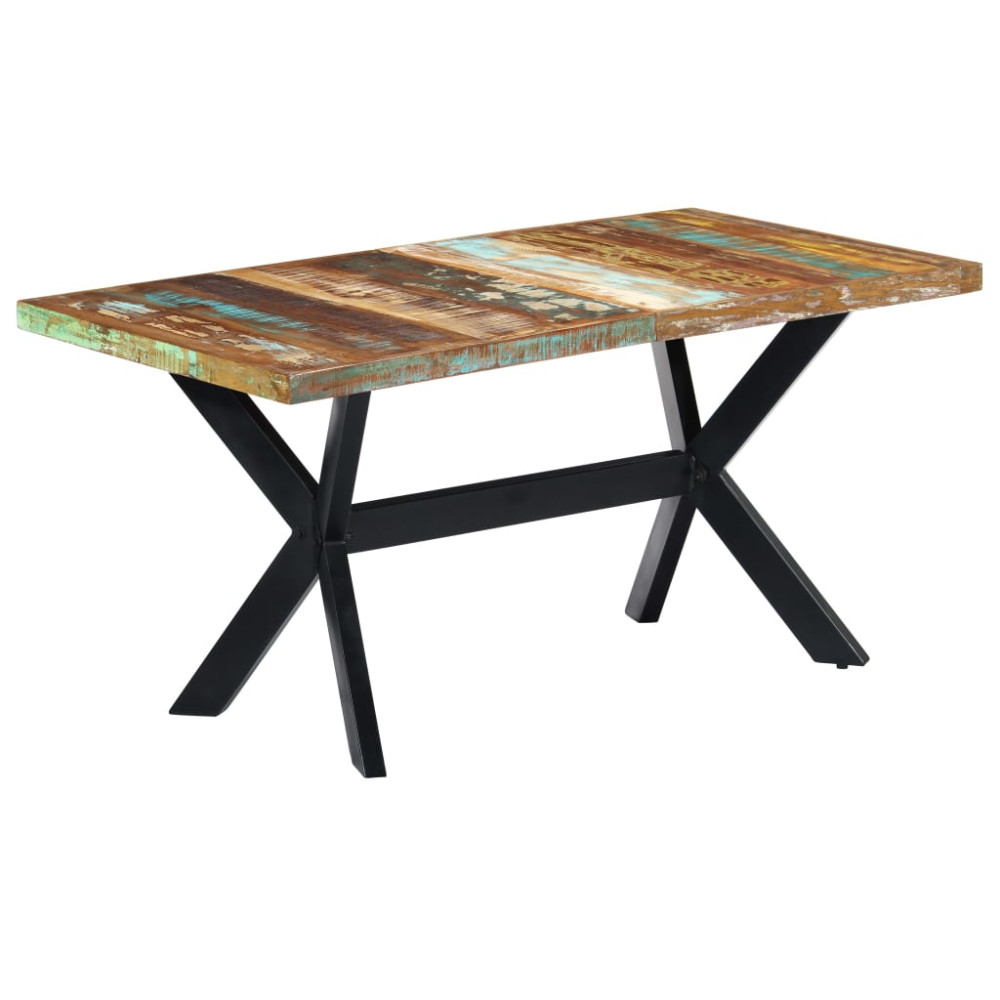 Produktbild för Matbord 160x80x75 cm massivt återvunnet trä