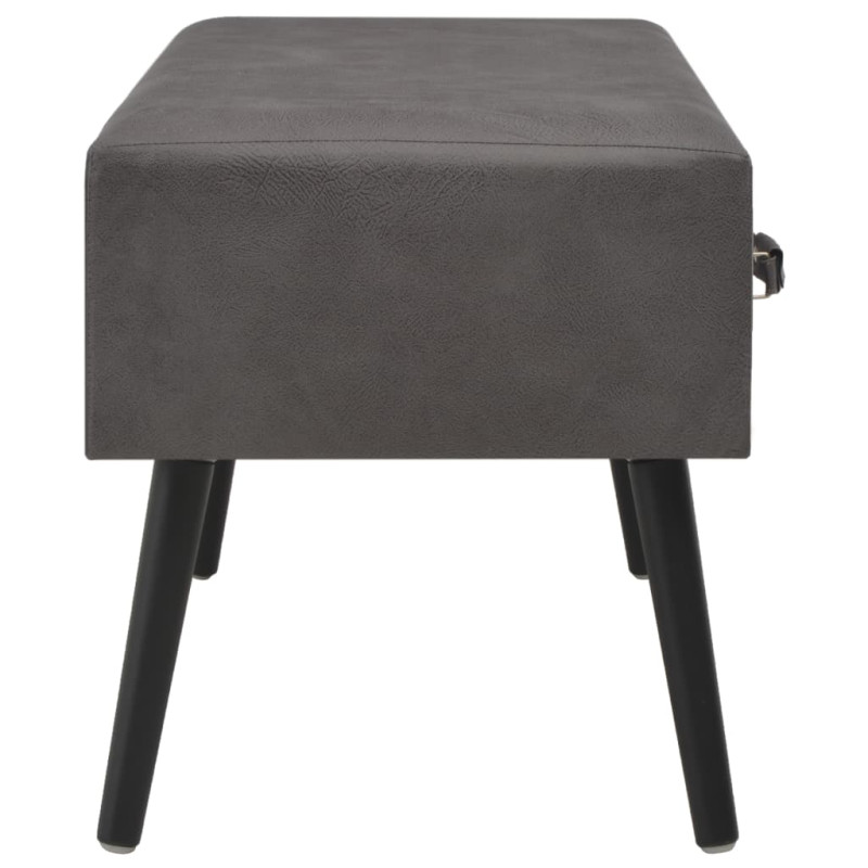 Produktbild för Soffbord grå 80x40x46 cm konstläder