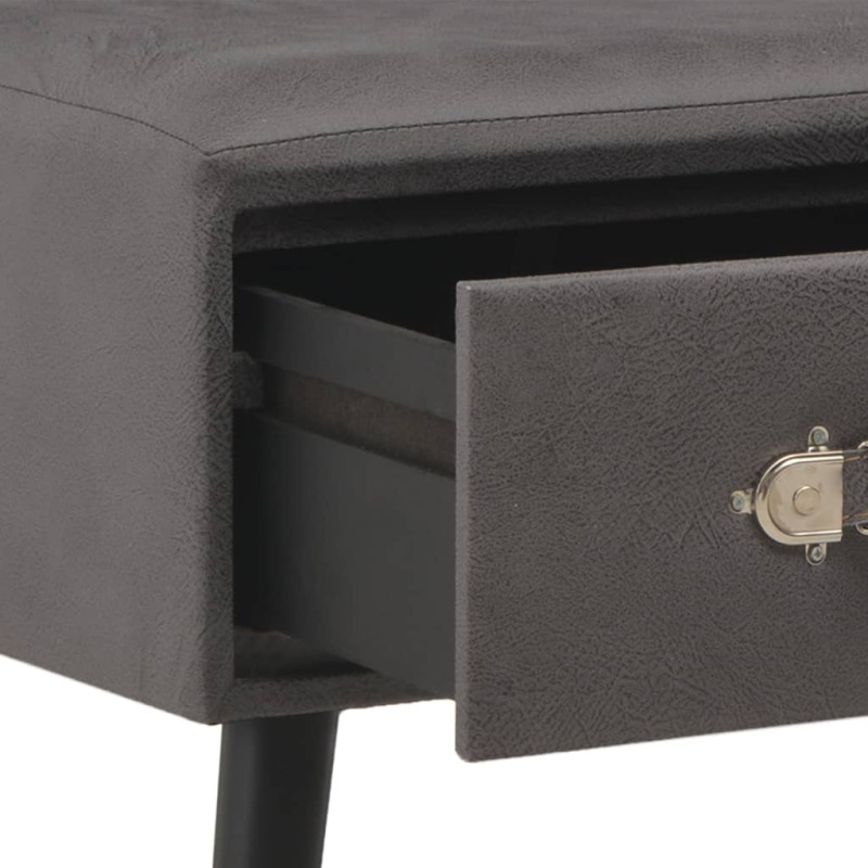 Produktbild för Soffbord grå 80x40x46 cm konstläder