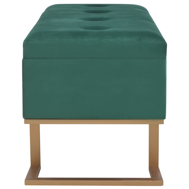 Produktbild för Bänk med förvaringsutrymme 105 cm grön sammet