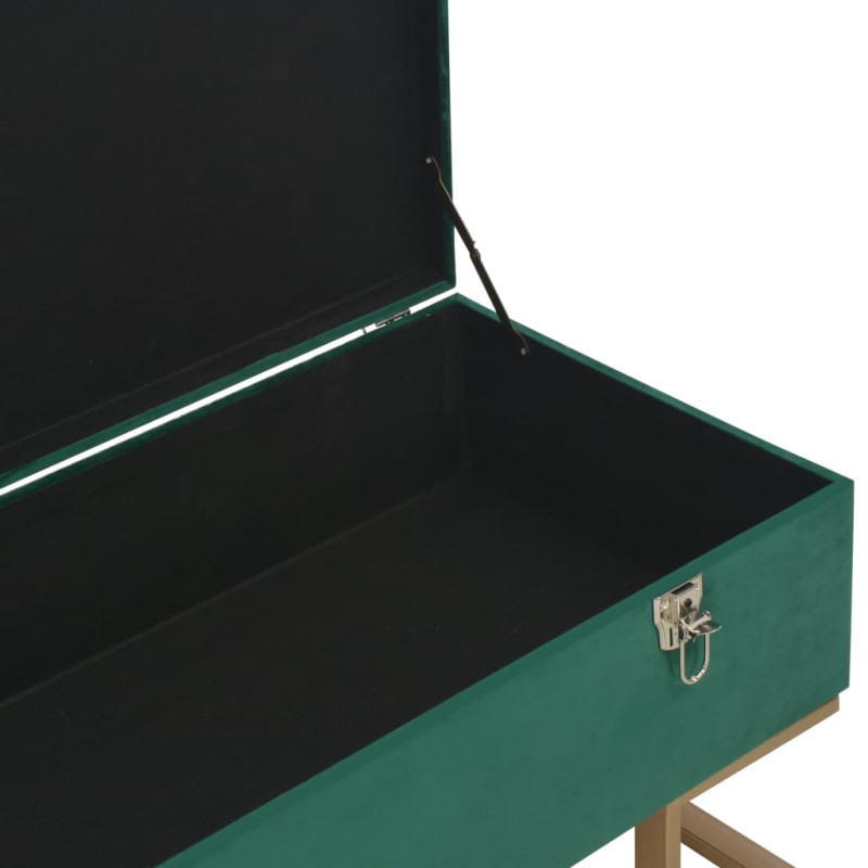 Produktbild för Bänk med förvaringsutrymme 105 cm grön sammet