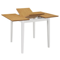 Produktbild för Utdragbart matbord (80-120)x80x74 cm vit MDF