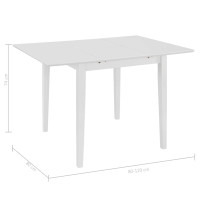 Produktbild för Utdragbart matbord (80-120)x80x74 cm vit MDF