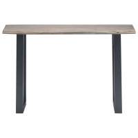 Produktbild för Konsolbord grå 115x35x76 cm massivt akaciaträ och järn