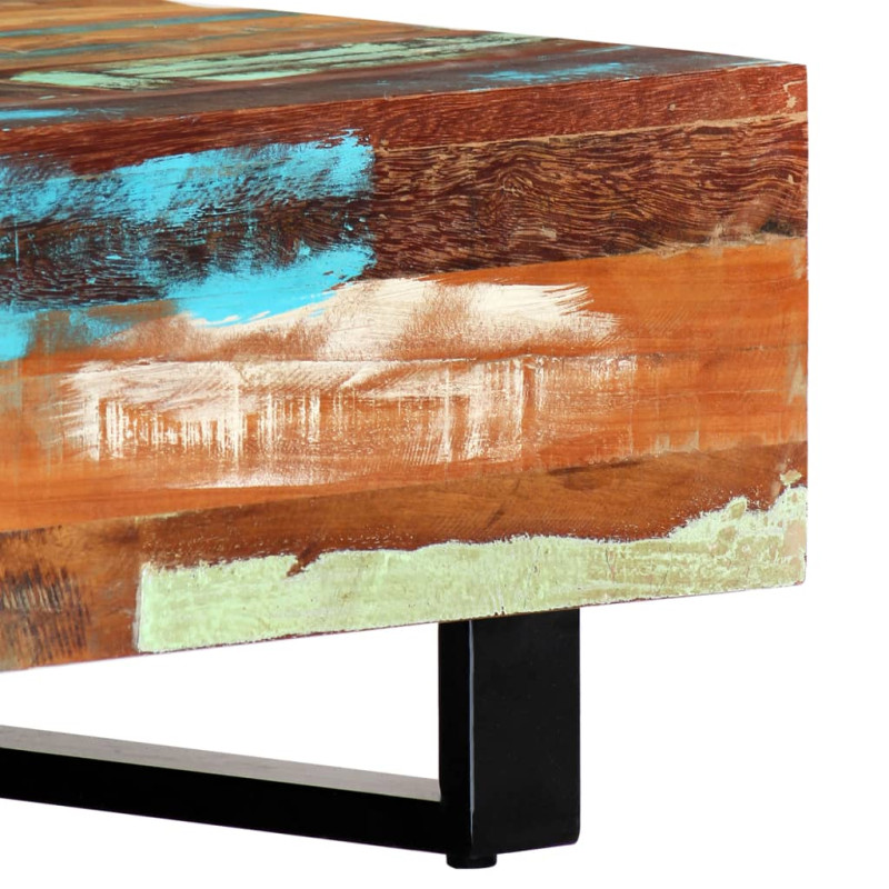 Produktbild för Soffbord 120x50x30 cm massivt återvunnet trä och stål