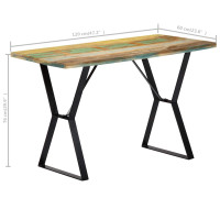 Produktbild för Matbord 120x60x76 cm massivt återvunnet trä