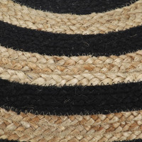 Produktbild för Handgjord sittpuff svart 45x30 cm jute