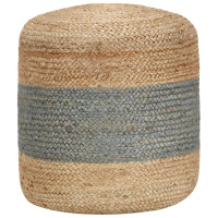 Produktbild för Handgjord sittpuff olivgrön 40x45 cm jute