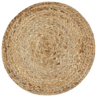 Produktbild för Handgjord sittpuff olivgrön 40x45 cm jute