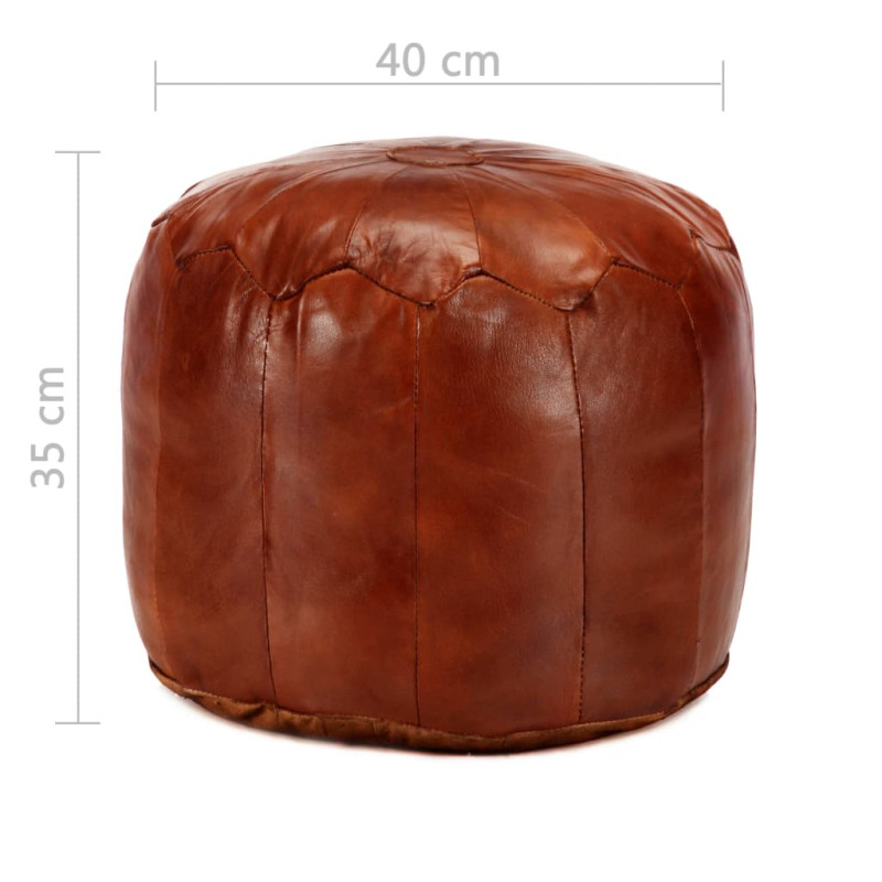 Produktbild för Sittpuff brun 40x35 cm äkta getskinn