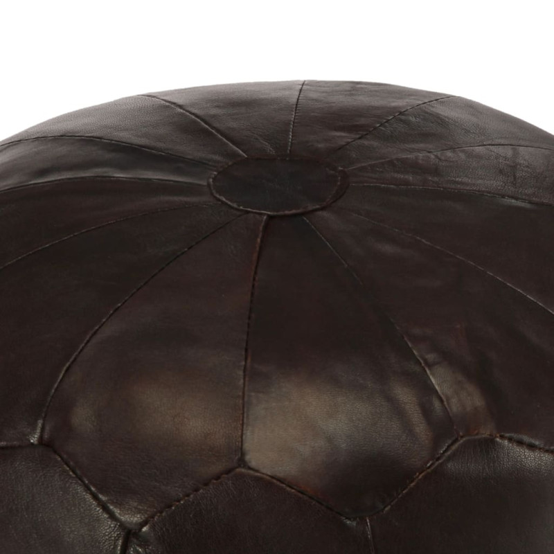 Produktbild för Sittpuff mörkbrun 40x35 cm äkta getskinn
