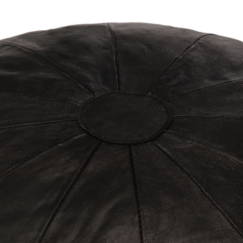 Produktbild för Sittpuff svart 40x35 cm äkta getskinn