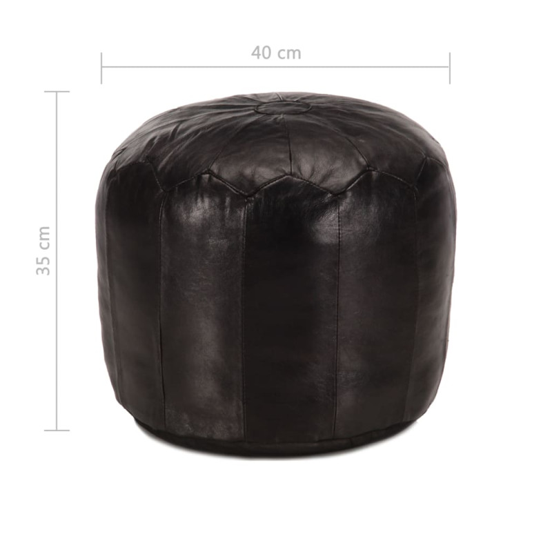 Produktbild för Sittpuff svart 40x35 cm äkta getskinn