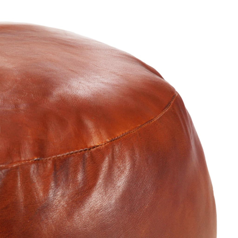Produktbild för Sittpuff brun 60x30 cm äkta getskinn