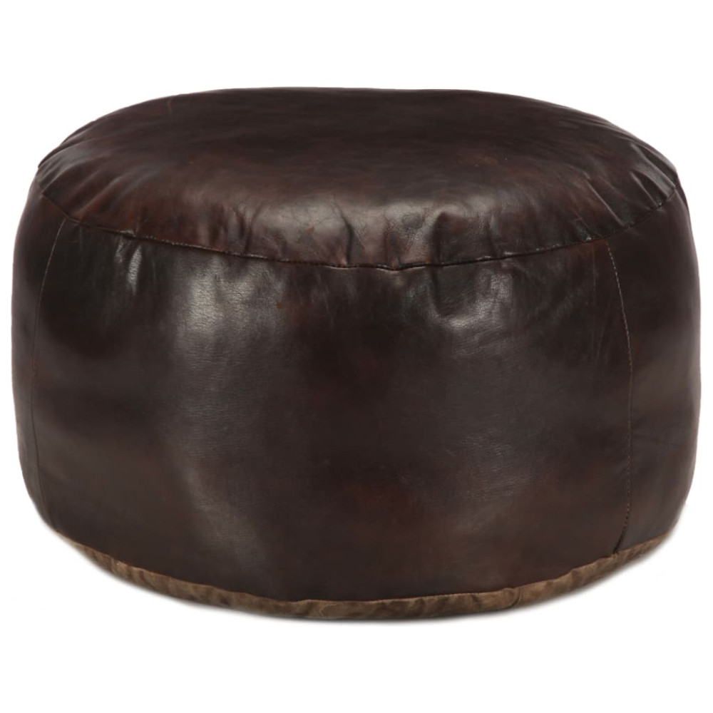 Produktbild för Sittpuff mörkbrun 60x30 cm äkta getskinn