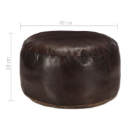 Produktbild för Sittpuff mörkbrun 60x30 cm äkta getskinn