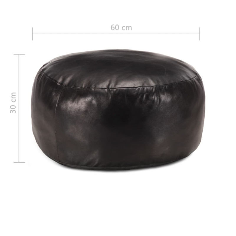 Produktbild för Sittpuff svart 60x30 cm äkta getskinn