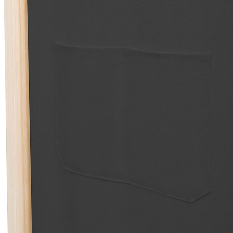 Produktbild för Rumsavdelare 3 paneler 120x170x4 cm grå tyg