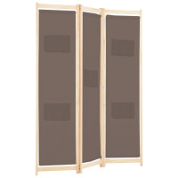 Miniatyr av produktbild för Rumsavdelare 3 paneler 120x170x4 cm brun tyg