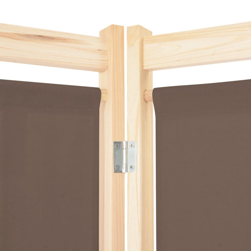 Produktbild för Rumsavdelare 3 paneler 120x170x4 cm brun tyg
