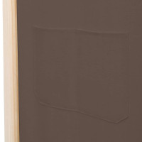 Produktbild för Rumsavdelare 6 paneler 240x170x4 cm brun tyg