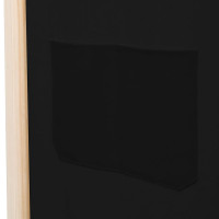 Produktbild för Rumsavdelare 5 paneler 200x170x4 cm svart tyg