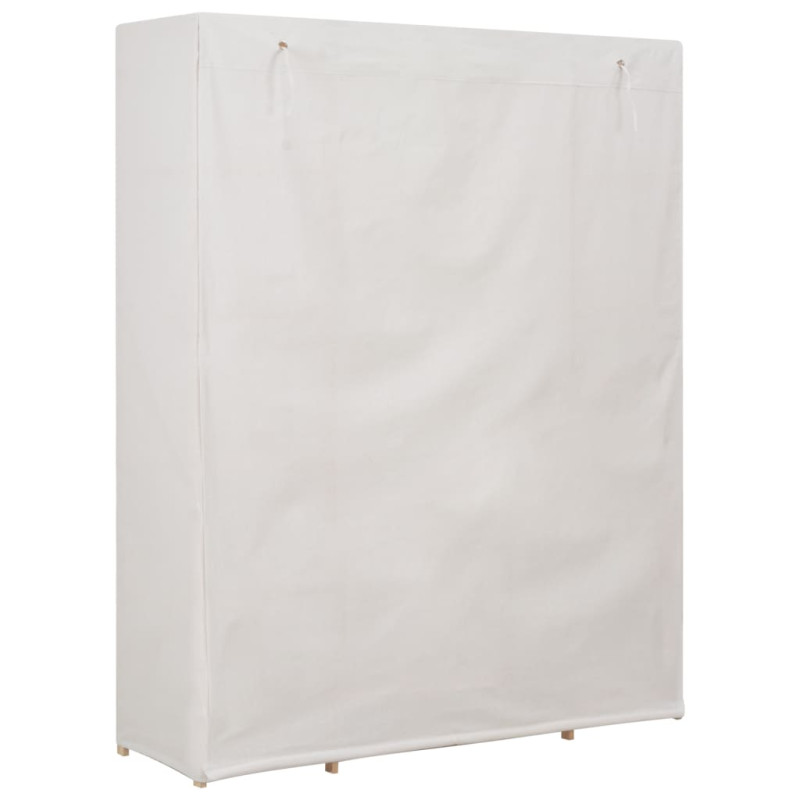 Produktbild för Garderob 135x40x170 cm vit tyg
