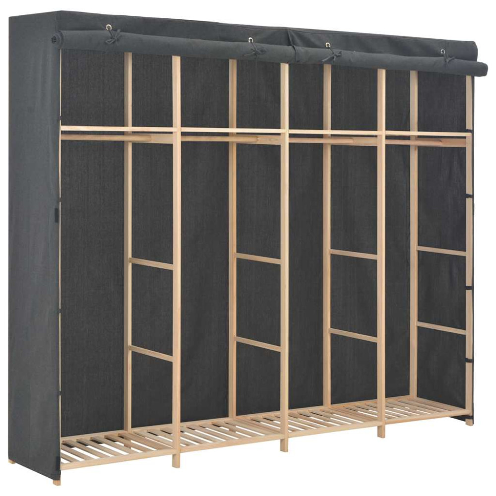 Produktbild för Garderob grå 200x40x170 cm tyg