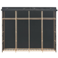 Produktbild för Garderob grå 200x40x170 cm tyg