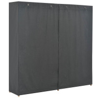 Produktbild för Garderob grå 200x40x170 cm tyg