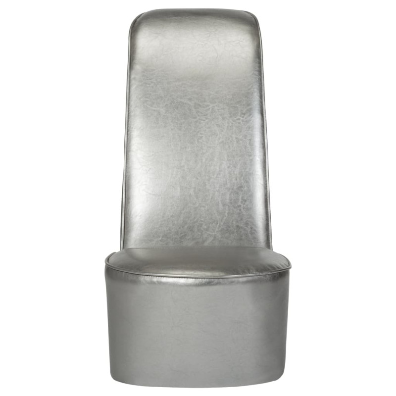 Produktbild för Stol klacksko silver konstläder