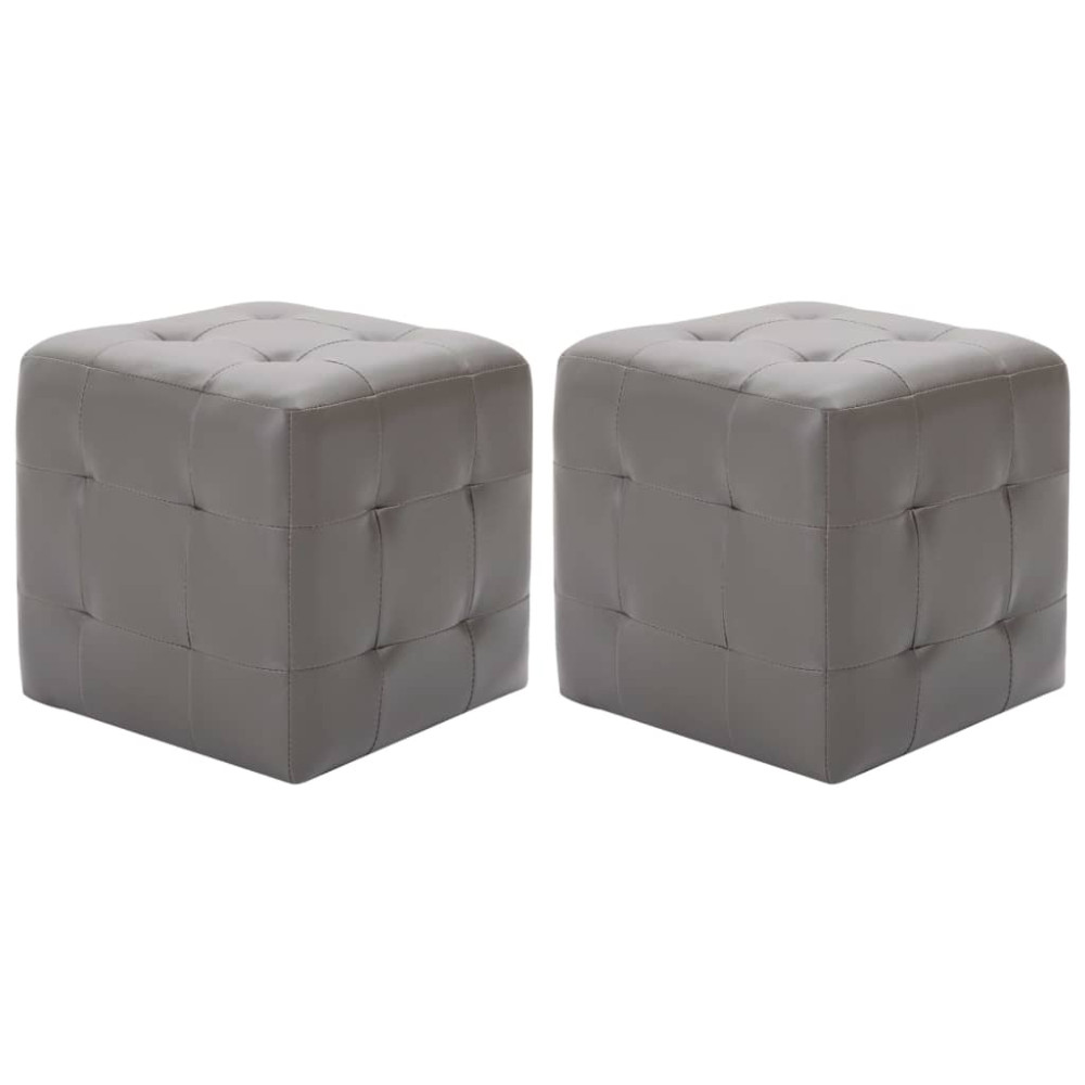 Produktbild för Sängbord 2 st grå 30x30x30 cm konstläder