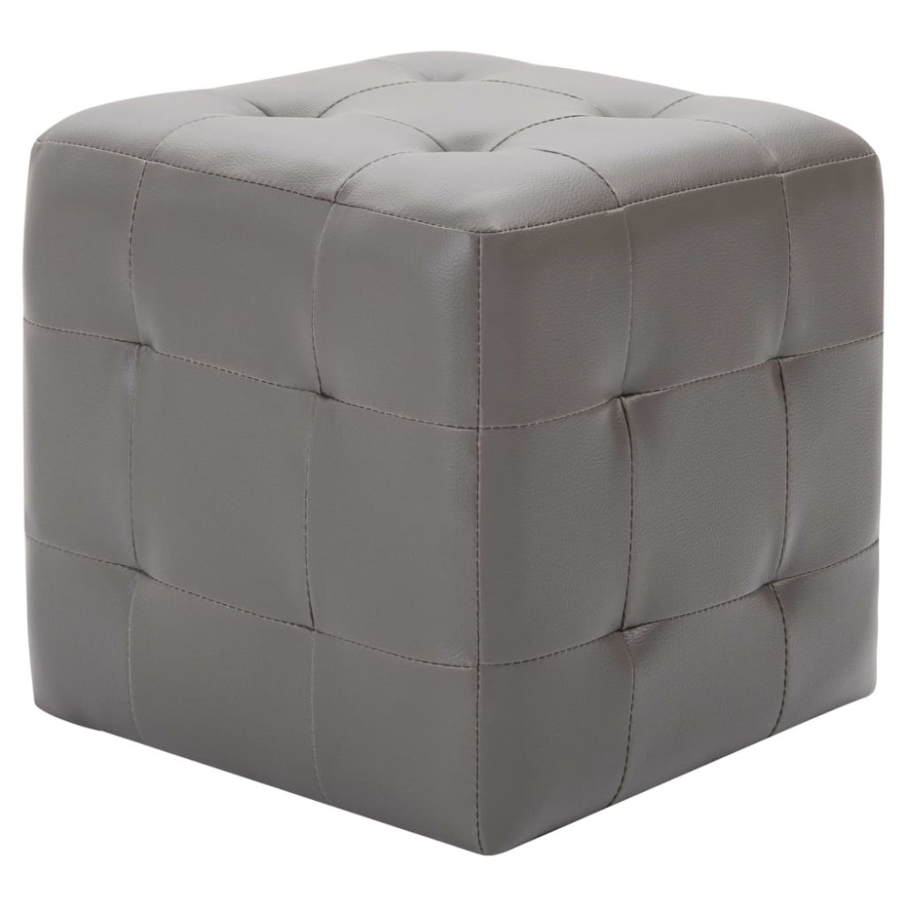 Produktbild för Sängbord 2 st grå 30x30x30 cm konstläder