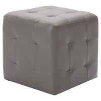 Produktbild för Sängbord 2 st grå 30x30x30 cm konstläder