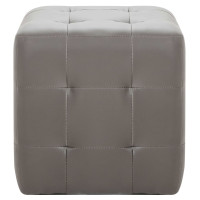 Produktbild för Sängbord 2 st grå 30x30x30 cm konstläder