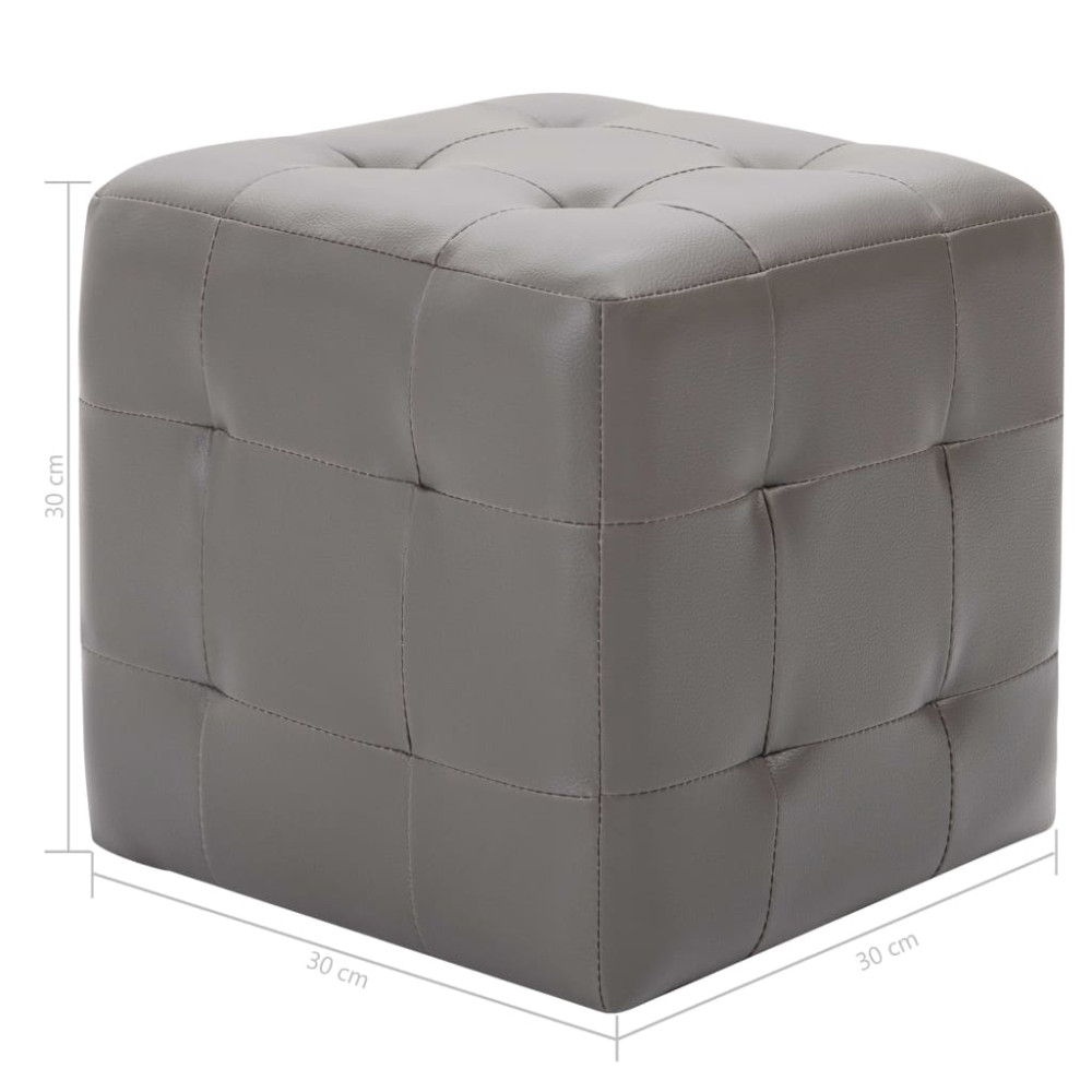 Produktbild för Sängbord 2 st grå 30x30x30 cm konstläder