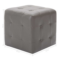 Produktbild för Sängbord 2 st grå 30x30x30 cm konstläder